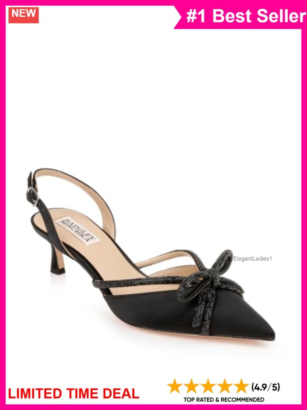 Leather Slingback Peep Toe Kitten Heels Formal Evening Shoes